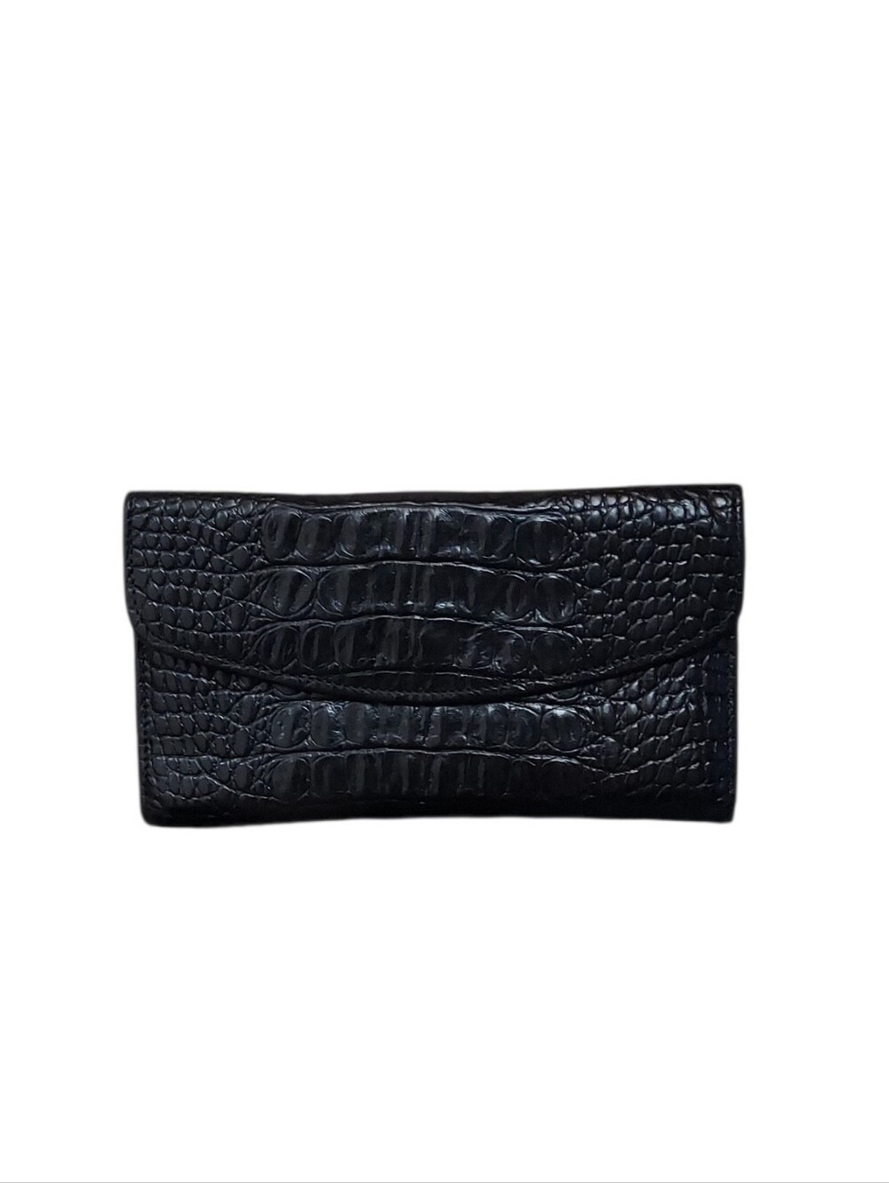Brahmin Vintage Veronica Kisslock Envelope Croc Melbourne Leather Wallet EUC